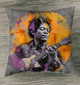 Colorful geometric pattern outdoor pillow for patio.